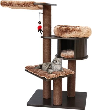 Дряпальня для котів Flamingo Raisa 3 – Коричнево-сіра, 198 см | XXL-комплекс для лазіння