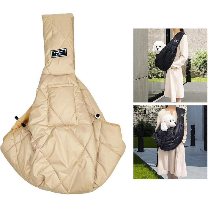 Трапляча сумка для собак та котів, зимова, з м'яким ременем, сумка-переноска для тварин, маленька, кольору абрикос