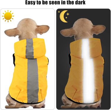 Водонепроникна куртка-комбінезон 2-в-1 для собак Idepet, жовта, для малих, середніх та великих порід