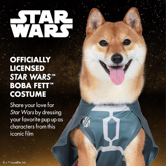 Костюм для собак Зоряні Війни Боба Фетт, ліцензійна продукція, розмір L