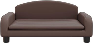 Ліжко для собак та котів з екошкіри, 70x45x30 см, коричневе - зручне, водонепроникне та довговічне