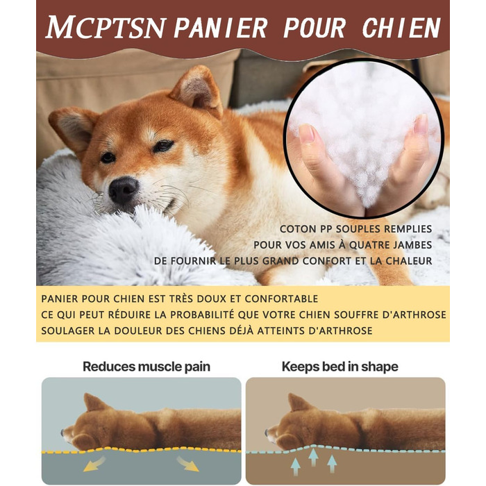 Ліжко для собак і котів Puppy Love, розкладне, м'яке, флісове, заспокійливе, знімний чохол, машинне прання, для малих, середніх і великих порід, 60 см, червоне