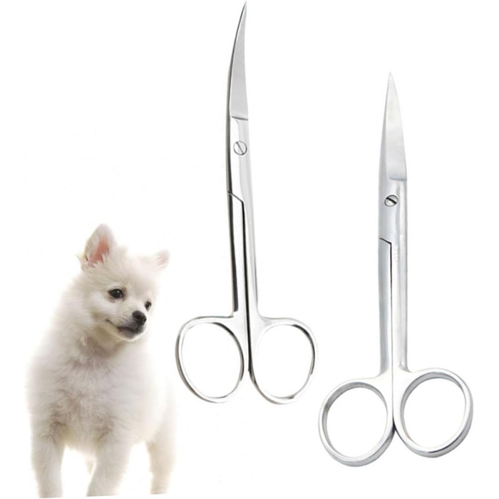 Набір професійних ножиць для грумінгу собак та котів BESTYASH (4 шт.) - прямі та зігнуті, нержавіюча сталь, ергономічний дизайн