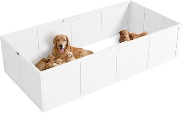 Кія для цуценят PawHut - вольєр для собак, білий, 196x96x48 см