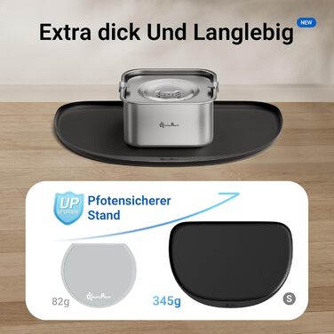 Підкладка під миску для котів DownyPaws, силіконова, чорна, 45 x 32 см. Захист від розливання, легко миється.