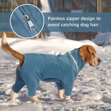 Теплий зимовий пуловер для собак з мікрофлісу, з дзвіночком, для маленьких, середніх та великих собак, зелений (L, світло-блакитний)