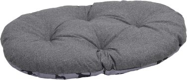 Килимок для собак Rosewood All Seasons Oval – великий, овал, 94 см. Двосторонній, з принтом, сірий, льонова текстура. Зручний, можна прати, для використання цілий рік (35 x 57 x 8 см)