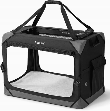 Переноска для собак Lesure, чорна, розмір XL (61x40x40 см)