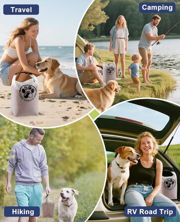 Контейнер для корму для тварин на 25 порцій з 2 складеними мисками для подорожей – прозорий, з водонепроникним закриттям, зберігає сухий корм свіжим для кемпінгу