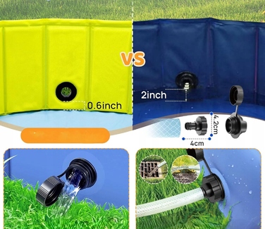 Складаний басейн для собак великого розміру, протиковзкий, для саду та двору (120x30 см)