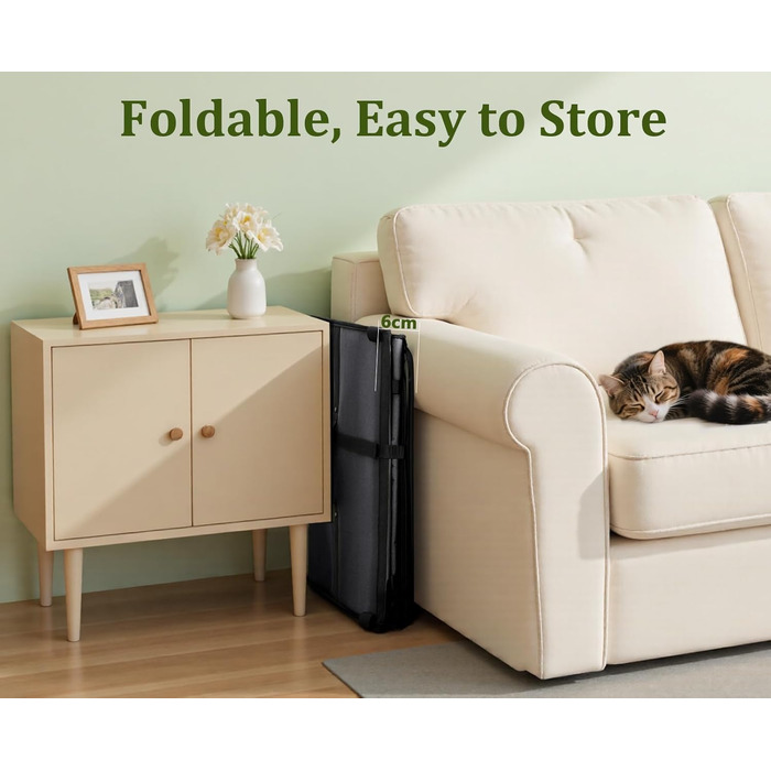 Pecute Розширювана переноска для котів та маленьких собак, транспортна сумка-переноска, розкладний бокс для котів, сіра/зелена, 61x52x45 см