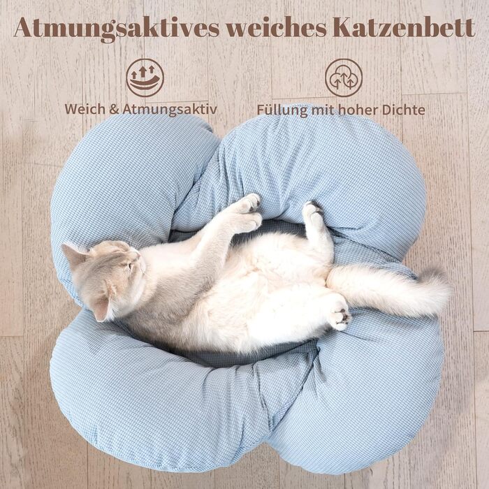 Кігтечка для котів CheerPals: зручне ліжко-стілець з м'яким подушками, 55х55 см, білий (світло-блакитний)