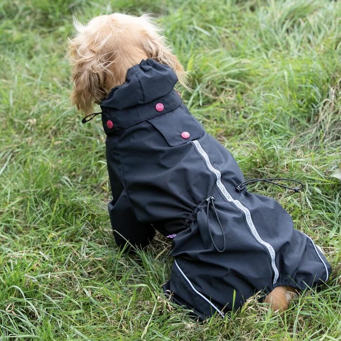 Відбиваюча куртка для собак Hugo & Hudson, капюшонний комбінезон, вітрозахисний зимовий одяг, помаранчевий (чорний, L55)