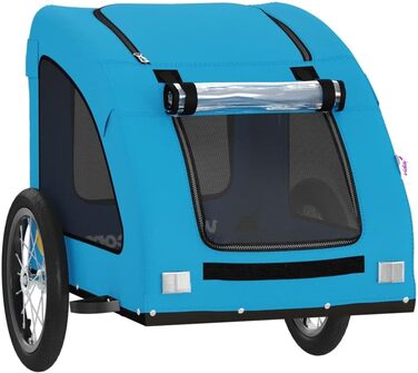 Фahrраd-причіп для собак блакитний Oxford-тканина та залізо 125x63x66 см. Причіп для тварин, велосипедний причіп для собак, для собак та інших тварин