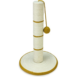 Кігтеточка для котів ARQUIVET з м'ячиком - біла та золота, 30x30x46 см, іграшка для котів