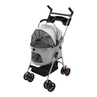 Складаний візок для собак та котів, сірий (50x60 см)