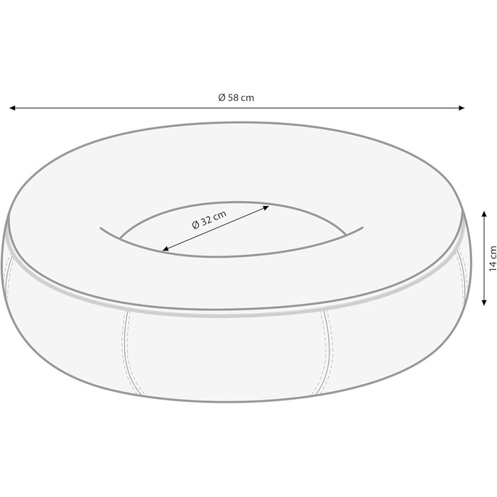 Ліжко для собак та котів Dehner Cookie, Ø 58 см, висота 14 см, поліестер/плюш, сірий