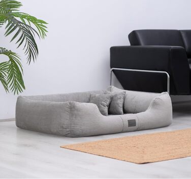 Ортопедичне ліжко для собак Candy, середнього та малого розміру - м'яке, зручне, з антиковзаючою основою, зносостійке, міцне (90x70 см, сірий)