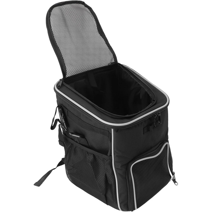 Корзина для собаки на велосипед, рюкзак для домашніх тварин та автокрісло для цуценят. Підходить для піших прогулянок, велоподорожей, кемпінгу. М'яка, розширювана, складана, для ролерів, електровелосипедів, велотримачів, котів (ЧОРНИЙ)