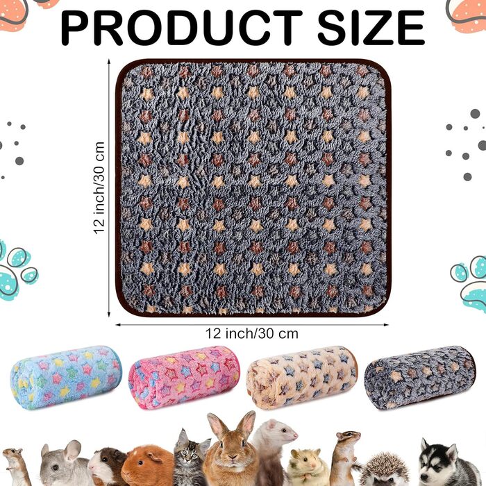 М'яка ковдра для морських свинок Namalu: водонепроникна, з флісу, 30x30 см, для клітки, повторного використання