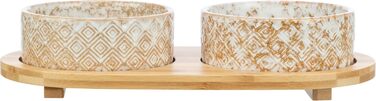 Набір мисок для собак TRIXIE, 800 мл, кераміка/бамбук - миска для корму для собак маленьких та середніх порід, діаметр 16 см, міцна та придатна для миття в посудомийній машині