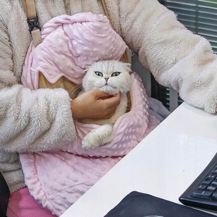 Переноска для тварин, м'яка сумка-переноска для малих собак та котів, рожева