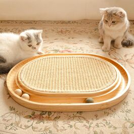 CheerPals Кігтеточка для котів 2-в-1 з натурального сизалю та м'яти, з масивного ясеня, 43x33x3 см