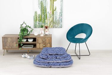 Килимок для собак та котів Baroni Hoe, 47x70x8/57x90x8 см, Doubleface (сірий з лапками), м'який, з підкладкою