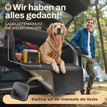 Захист для багажника автомобіля від бруду та подряпин для собак HELDENWERK, стежка, захист бокових стінок та краю, водовідштовхувальний, анти-царапин, універсальний, чорний (Basic)