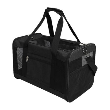 Транспортна переноска для собак та котів – складана, дихаюча, рюкзак | для подорожей, прогулянок, дому, чорна