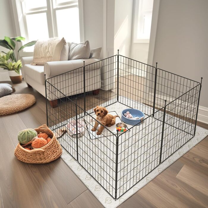 FXW MiniPaws загорожа для собак та цуценят, 8 панелей, 51 см, переносна, для дому, двору, кемпінгу