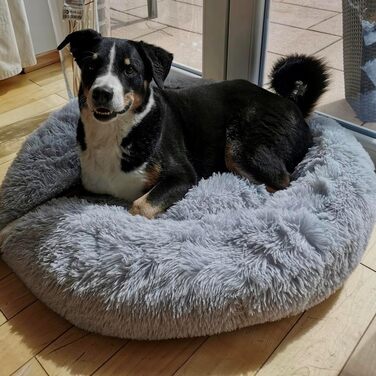 Вовчий ліжко Wolke 7 - Оригінальне м'яке собаче ліжко-кошик, можна прати (60 см, світло-сірий)