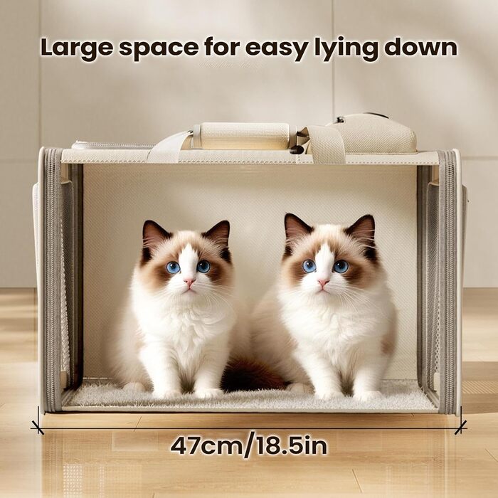 Транспортна переноска для собак та котів | Переноска для тварин | Для прогулянок, подорожей в авто | Кремового кольору