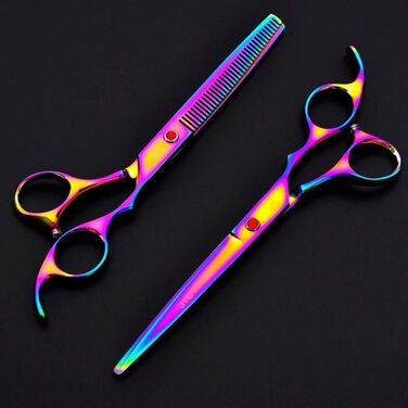 Набір професійних ножиць для грумінгу собак та котів, з титановим покриттям, включає ножиці для нігтів, 18 см (Natural)