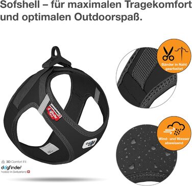 Шлейка для собак Curli Clasp Softshell (S, Чорний)