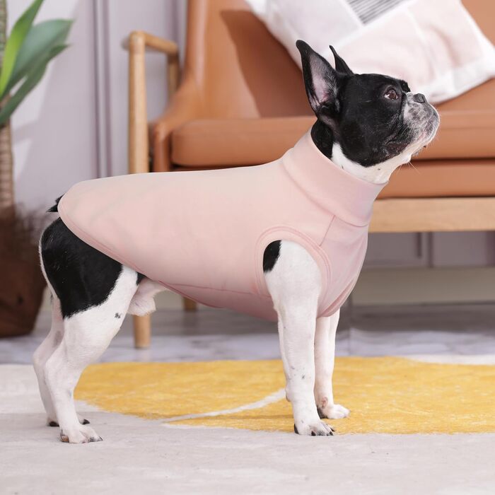 Пуловери для собак Kuoser, 2 шт. Тепла флісова жилетка для маленьких собак, зручний собачий светр, темно-фіолетовий та смугастий (L, фіолетово-рожевий)