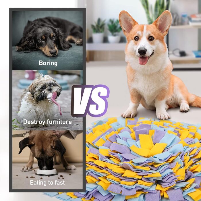 Нюхальна килимок для собак, маленький, великий, для носової роботи, годівниця, міцний нюхальний килимок, інтерактивна іграшка-пазл для домашніх тварин для природного пошуку їжі, тренування та зняття стресу