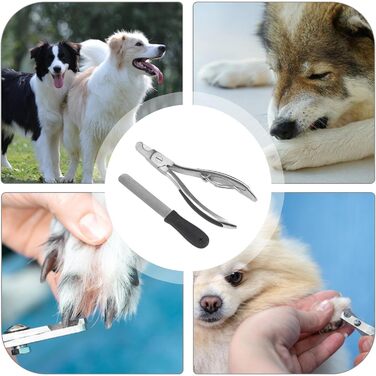 Набір для догляду за кігтями для собак та котів: кусачки та пилка, нержавіюча сталь