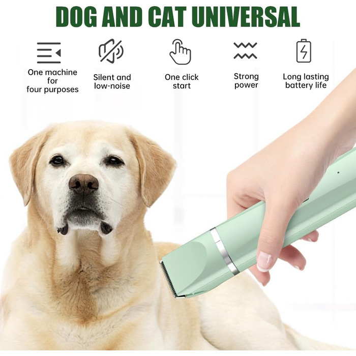 Набір для догляду за шерстю Petstyle Pro: 4 насадки, тиха машинка для собак, грумінг