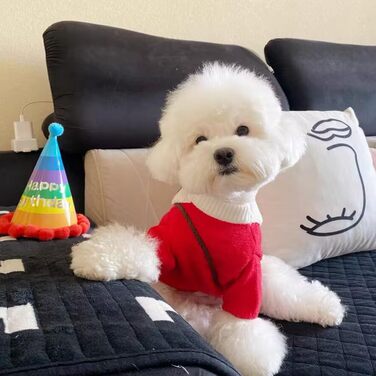 Пуловер для собак MuYaoPet з новорічним мотивом: сніжинки та олень, для собак та котів, в'язаний, з сумкою, костюм ялинки, червоний, розмір L, для прогулянок