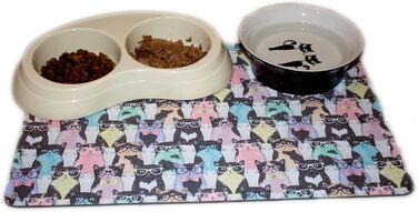 Нековзаюча килимок під миску для корму кота/собаки, водонепроникний, Dead Set Studio #2