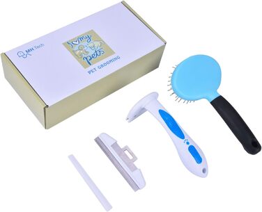 Щітка для грумінгу MHtech Unterfell з антистатичними штифтами з нержавіючої сталі для собак і котів з коротким або довгим хутром (інструмент для видалення підшерстя)