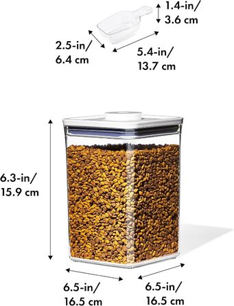 OXO Good Grips контейнер для корму тварин 4,2 л з лопаткою, герметичний, BPA-free, для до 1,8 кг корму для собак або 1,6 кг корму для котів