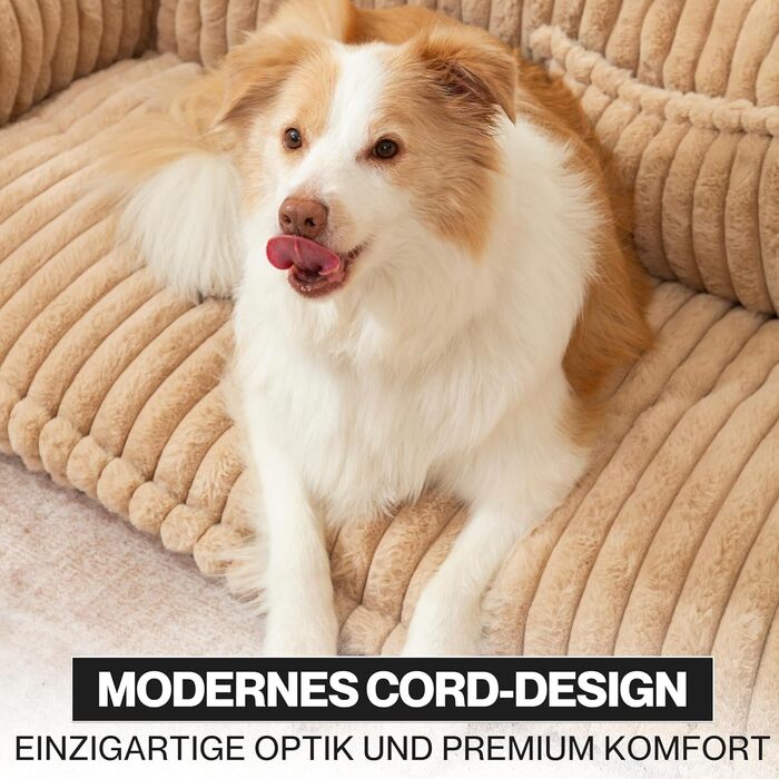 Диванчик для домашніх тварин Noviclass® Chaffar: ортопедичний диван для котів та собак, сучасний стиль, матеріал - Cord, розміри (Верблюжий, XXL (140см))