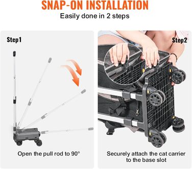 Тролей для собак VEVOR, складний, до 8,1 кг, сірий. Зручний рюкзак-переноска для тварин з 5 кишенями. Ідеально для подорожей та прогулянок
