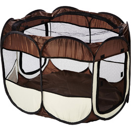 Клітка-загон для кроликів та морських свинок BUNNY BUSINESS, розкладний, тканинна, рожева (коричнева)