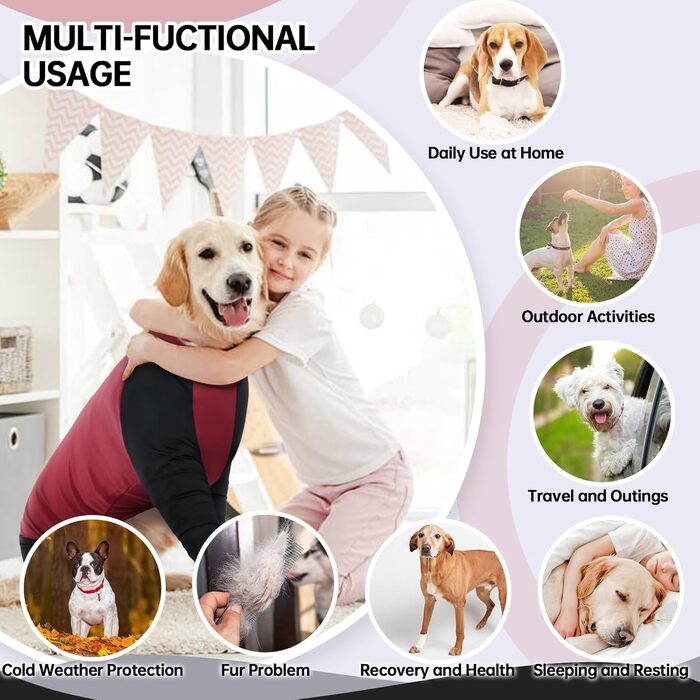 Комбінезон для собак Hjyokuso з ніжками, піжама для собак середніх порід, післяопераційний одяг для собак, червоний