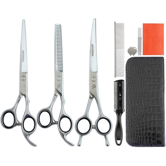 Набір професійних ножиць для грумінгу собак (9 шт.) - набір для стрижки, ножиці для грумінгу, 7 дюймів