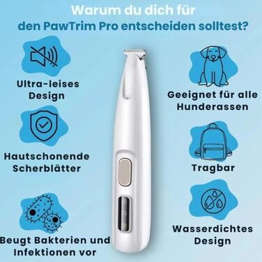 Триммер для лап SWZEC Paw Trim Pro Dr. Pfoten, оригінальна модель, білий