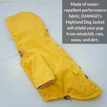 Водонепроникна куртка для собак DJANGO Highland з капюшоном, регульована, легка, червона, для малих і середніх порід, з отвором для повідка, м’якою підкладкою і кишенею
